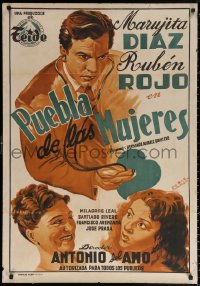 1b545 PUEBLA DE LAS MUJERES Spanish 1953 Marujita Diaz, Ruben Rojo, Milagros Leal by Peris Arago!