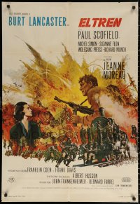 1b561 TRAIN Spanish 1965 art of Burt Lancaster & Paul Scofield in WWII, directed by John Frankenheimer!