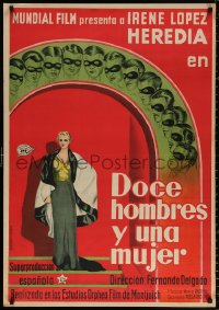 1b562 TWELVE MEN & A WOMAN Spanish 1934 different art of Irene Lopez Heredia & secret society!