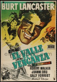1b563 VENGEANCE VALLEY Spanish 1956 art of cowboys Burt Lancaster & Robert Walker, Dru, different!