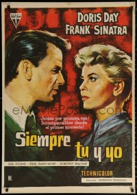 1b569 YOUNG AT HEART Spanish 1962 close-up completely different art of Doris Day & Frank Sinatra!