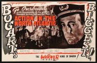 1b363 ACTION IN THE NORTH ATLANTIC English trade ad 1943 completely different close-up of Bogart!