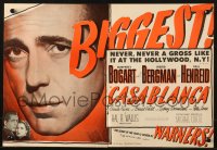 1b366 CASABLANCA trade ad 1942 different images of Humphrey Bogart & Bergman, ultra-rare!
