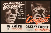 1b367 CONFLICT English trade ad 1945 cool close ups of Humphrey Bogart & Sydney Greenstreet!