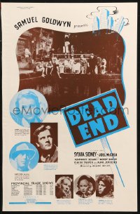 1b369 DEAD END English trade ad 1937 Humphrey Bogart, Sylvia Sidney, Joel McCrea, Dead End Kids