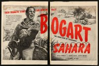 1b377 SAHARA English trade ad 1943 cool art of World War II soldier Humphrey Bogart running with gun!