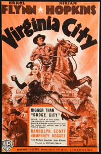 1b382 VIRGINIA CITY English trade ad 1940 Errol Flynn & Miriam Hopkins, Bogart not pictured!