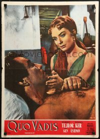 1b109 QUO VADIS Yugoslavian 20x28 1951 sexy Deborah Kerr & Robert Taylor in Ancient Rome!