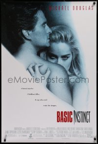 1c509 BASIC INSTINCT DS 1sh 1992 Paul Verhoeven directed, Michael Douglas & sexy Sharon Stone!
