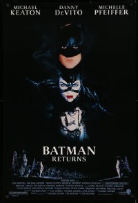 1c514 BATMAN RETURNS 1sh 1992 Michael Keaton, Danny DeVito, Michelle Pfeiffer, Tim Burton!