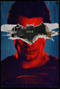 1c515 BATMAN V SUPERMAN teaser DS 1sh 2016 close up of Henry Cavill in title role under symbol!