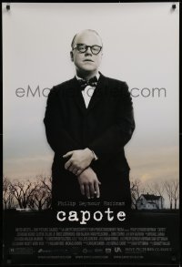 1c541 CAPOTE 1sh 2005 great portrait of Philip Seymour Hoffman as Truman Capote!