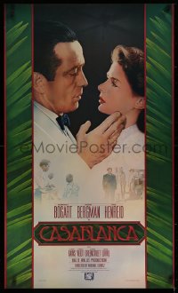1c155 CASABLANCA 22x36 video poster R1981 cool different art of Bogart & Bergman by Dudek & Laslo!