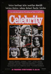 1c551 CELEBRITY advance 1sh 1998 Woody Allen, Hank Azaria, Charlize Theron, Leonardo DiCaprio