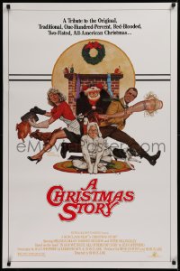 1c553 CHRISTMAS STORY studio style 1sh 1983 best classic Christmas movie, art by Robert Tanenbaum!