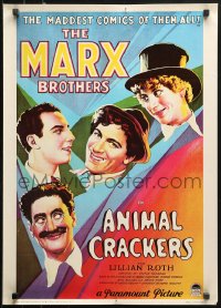 1c267 ANIMAL CRACKERS 20x28 commercial poster 1990 all four Marx Brothers, maddest comics!