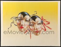 1c297 MASK 19x24 commercial poster 1980 cool close-up different art of two masks!