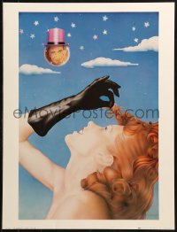 1c298 MR. MOONLIGHT 19x25 commercial poster 1979 sexy woman's profile and moon in top hat!