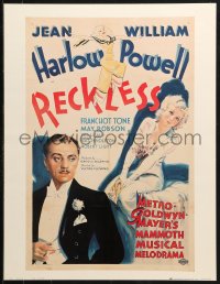 1c306 RECKLESS 19x25 commercial poster 1978 artwork of sexy Jean Harlow & William Powell!