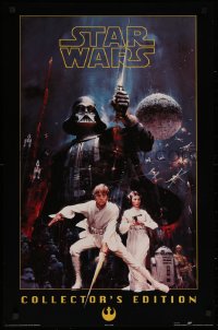 1c319 STAR WARS 23x35 Canadian commercial poster 1996 different John Berkey art of Vader over cast!