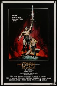 1c559 CONAN THE BARBARIAN 1sh 1982 Arnold Schwarzenegger & sexy Sandahl Bergman by Casaro!