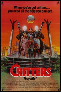 1c564 CRITTERS 1sh 1986 great completely different art of cast & monsters by Ken Barr!