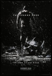 1c578 DARK KNIGHT RISES teaser DS 1sh 2012 Tom Hardy as Bane, cool image of broken mask in the rain!