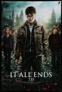 1c656 HARRY POTTER & THE DEATHLY HALLOWS PART 2 teaser DS 1sh 2011 Radcliffe, cast image, it ends!