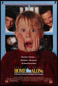 1c671 HOME ALONE DS 1sh 1990 classic Macaulay Culkin, Daniel Stern, Joe Pesci!