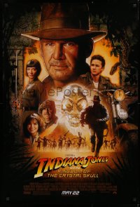 1c684 INDIANA JONES & THE KINGDOM OF THE CRYSTAL SKULL advance DS 1sh 2008 Drew art of Ford & cast!