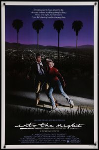 1c691 INTO THE NIGHT 1sh 1985 cool image of Jeff Goldblum & Michelle Pfeiffer on the run!