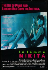 1c717 LA FEMME NIKITA 1sh 1991 Luc Besson, sexy Anne Parillaud w/pistol!