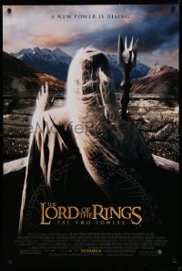 1c744 LORD OF THE RINGS: THE TWO TOWERS advance DS 1sh 2002 Christopher Lee as Saruman!
