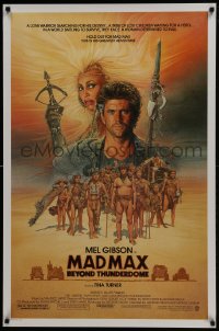 1c746 MAD MAX BEYOND THUNDERDOME 1sh 1985 art of Mel Gibson & Tina Turner by Richard Amsel!