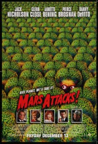 1c753 MARS ATTACKS! int'l advance DS 1sh 1996 directed by Tim Burton, great image of cast!
