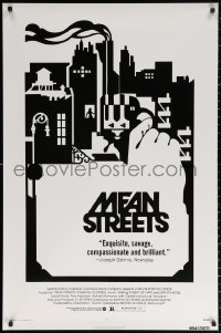 1c759 MEAN STREETS 1sh 1973 Scorsese, Robert De Niro, Keitel, completely different b/w artwork!
