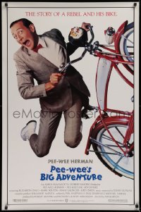 1c794 PEE-WEE'S BIG ADVENTURE 1sh 1985 Tim Burton, best image of Paul Reubens & his beloved bike!