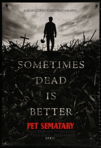 1c798 PET SEMATARY teaser DS 1sh 2019 Stephen King remake, sometimes dead is better, silhouette!