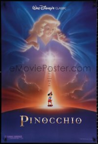 1c807 PINOCCHIO advance DS 1sh R1992 Disney classic cartoon about a wooden boy who wants to be real!
