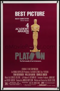 1c814 PLATOON style B awards 1sh 1986 Oliver Stone, Vietnam, the first casualty of war is Innocence!