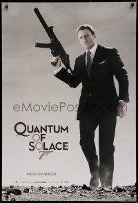 1c825 QUANTUM OF SOLACE teaser 1sh 2008 Daniel Craig as Bond w/silenced H&K UMP submachine gun!