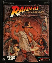 1c163 RAIDERS OF THE LOST ARK 20x24 video poster R1984 adventurer Harrison Ford by Richard Amsel!