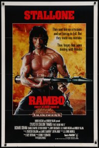 1c833 RAMBO FIRST BLOOD PART II int'l 1sh 1985 Sylvester Stallone holding scoped Russian-made RPG-7!