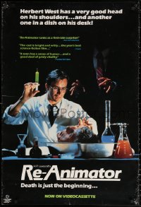 1c165 RE-ANIMATOR 27x40 video poster 1985 great image of mad scientist Jeffrey Combs!