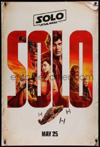 1c892 SOLO teaser DS 1sh 2018 A Star Wars Story, Ehrenreich, Clarke, Harrelson, art of top cast!