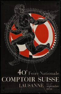 1c214 40E FOIRE NATIONALE COMPTOIR SUISSE 26x39 Swiss museum/art exhibition 1959 Hans Erni art!