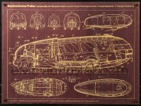1c220 BUCKMINSTER FULLER 21x28 museum/art exhibition 1970s Dymaxion vehicle schematics!