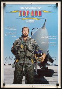 1c344 CHARGERS' TOP GUN 14x20 special poster 1980s Los Angeles Chargers quarterback Dan Fouts!