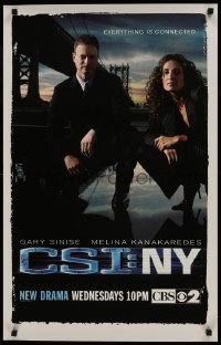 1c147 CSI: NY tv poster 2004 New York City, image of Gary Sinese and sexy Melina Kanakaredes!