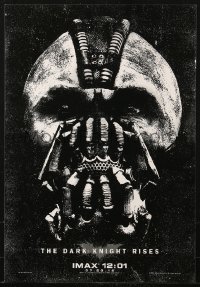 1c189 DARK KNIGHT RISES IMAX mini poster 2012 the legend ends, cool close-up art of Hardy as Bane!